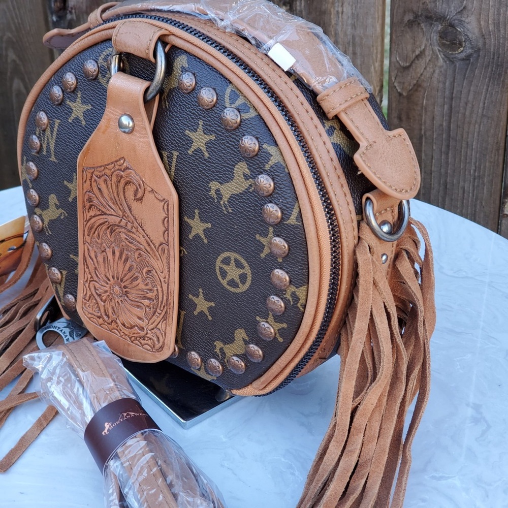 Montana West Signature Monogram Crossbody/Hip Bag - Picture 3 of 8